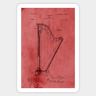 Vintage Rose Harp Patent Sticker